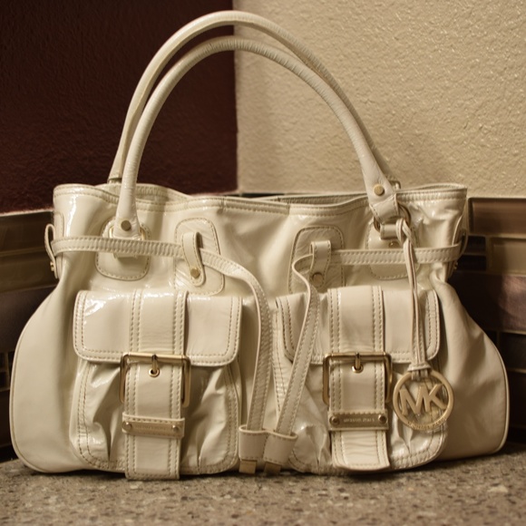 Michael Kors Handbags - Michael Kors White Patent Leather Handbag